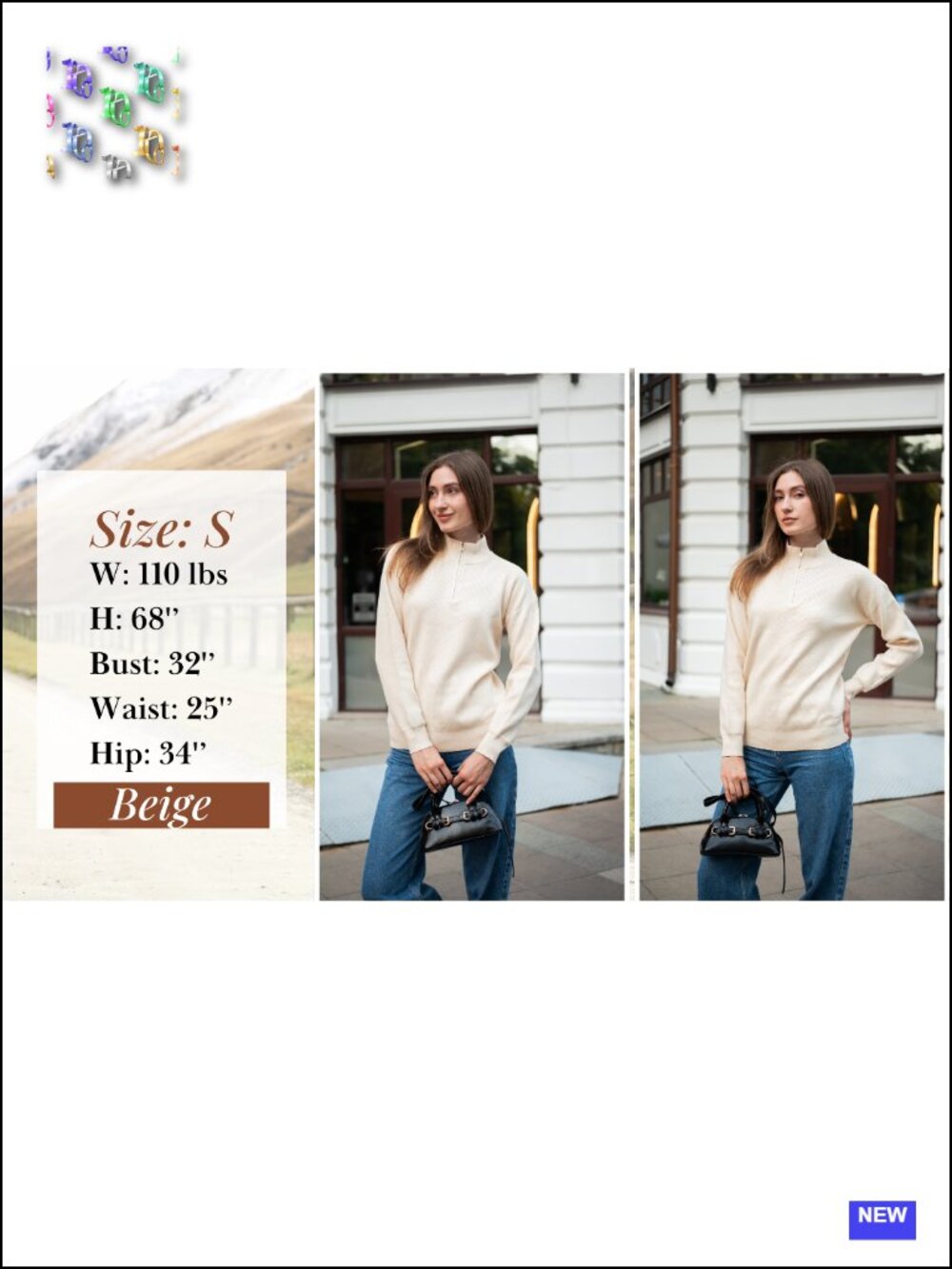 Women's Quarter Zip Knit Pullover Sweater V-Neck Long Sleeve Business Casual - Picture 6 of 6
